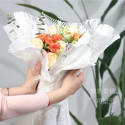 蜂窝纸平张彩色牛皮纸鲜花礼品包装快递缓冲减震网眼平张蜂窝纸卷图5