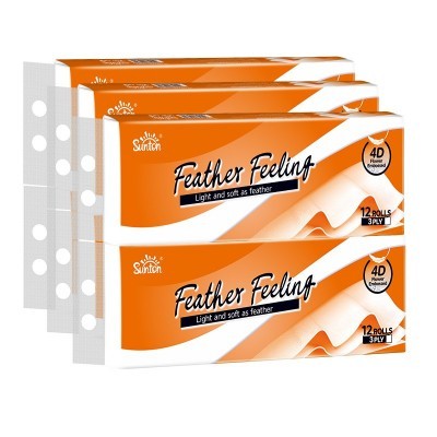 sunton家用厕纸原生木浆厚实三层整件批发酒店卫生纸卷纸厂家生产图4