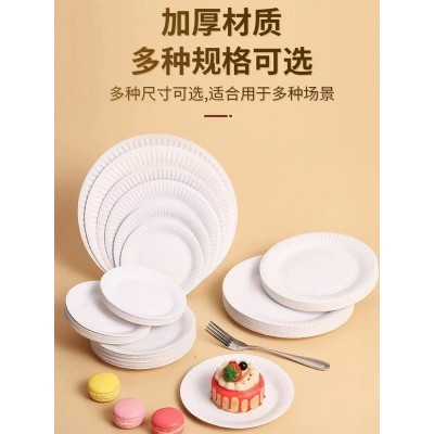 一次性碟子纸盘生日餐具手工画画可降解一次性纸盘图3