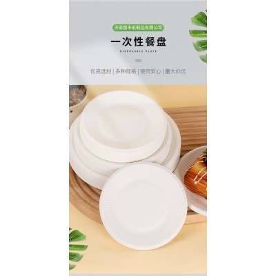 一次性碟子纸盘生日餐具手工画画可降解一次性纸盘图2