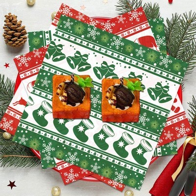 跨境圣诞节隔油纸 畅销防油纸汉堡纸面包吸油纸炸鸡包装托盘纸图3