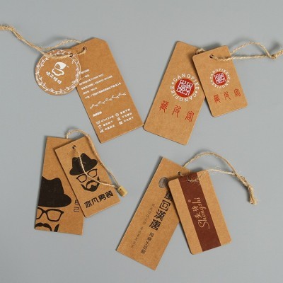 服装标签牛皮纸吊牌定制潮流男女牛仔裤服装挂牌折叠吊卡定做厂家图2