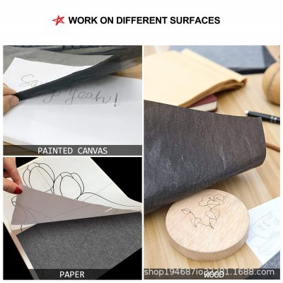 石墨复写纸黑色蓝色单面A4描图纸9X13英寸字迹清晰绘画复写100张