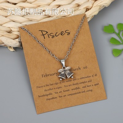 12十二星座卡片DIY项链首饰包装卡纸牛皮纸复古欧美英文印刷图3