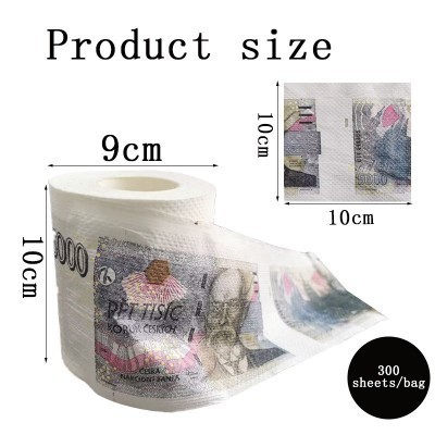 安友跨境捷克克朗创意可降解卷纸有芯200节双层印花派对日常纸巾图5