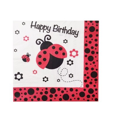 安友昆虫主题儿童生日派对瓢虫印花食品级餐巾纸一次性原生木浆纸图2