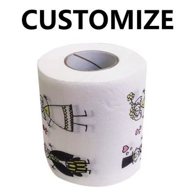 安友白色个性卡通印刷可爱婚礼情人节压花卷纸一次性定制家用纸巾图4