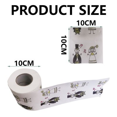 安友白色个性卡通印刷可爱婚礼情人节压花卷纸一次性定制家用纸巾图2