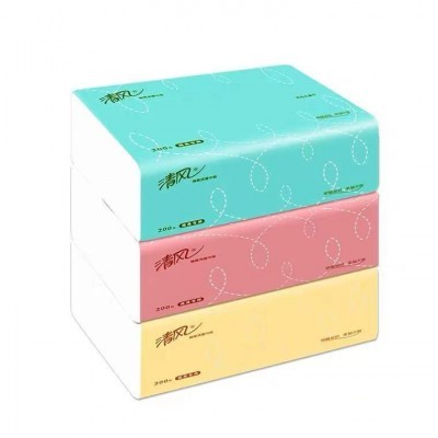 清风抽纸2层200抽 软抽原木浆纸巾BR38AC1 3包/提 16提/箱图4