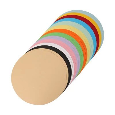 彩色圆形卡纸水粉素描彩铅美术绘画彩色硬卡纸200g加厚牛皮卡纸图3