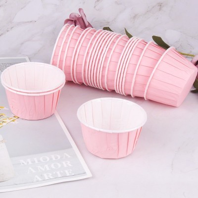 粉色喜庆纸杯蛋糕纸杯马芬杯卷口杯耐高温烘焙模具马芬杯50只图2