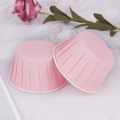 粉色喜庆纸杯蛋糕纸杯马芬杯卷口杯耐高温烘焙模具马芬杯50只图5