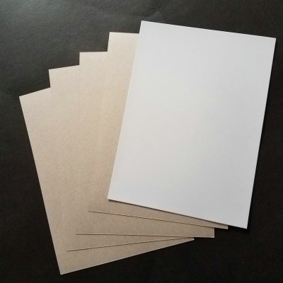 现货生产硬纸板灰底白板纸大白包装纸板平卡纸服装内衬灰白纸板图2