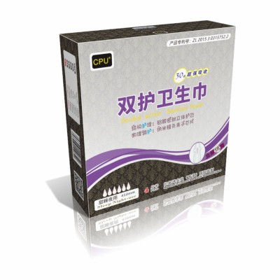 CPU 双护卫生巾 甜睡夜用410mm 4片纸盒装 卫生巾图2