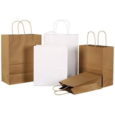 牛皮纸手提袋礼品高颜值包装服装店咖啡打包收纳礼盒袋子 批发定做图4
