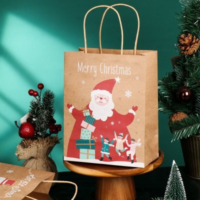 圣诞手提袋牛皮纸袋节日礼袋打包外卖礼品袋可爱包装甜品打包包装图3