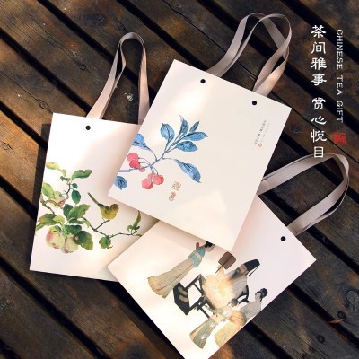 国风复古茶叶手提袋纸袋茶叶包装袋通用茶叶袋子加厚纸茶叶袋印刷