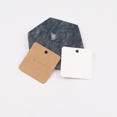 现货6*6cm空白350g牛皮纸戒指卡收纳包装卡饰品包装直播展示价签图2