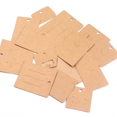 空白饰品卡片小耳钉项链发夹耳环卡纸印刷logo包装牛皮纸卡批发图2