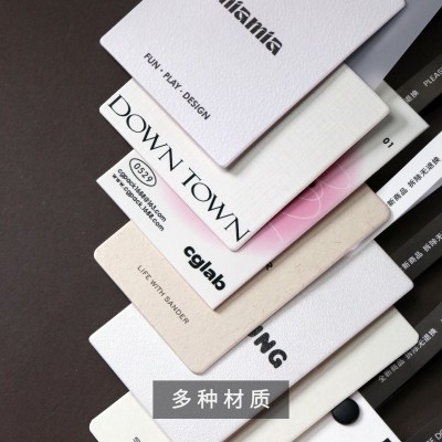 各材质防拆吊牌标签定制特种纸棉卡纸铜板纸烫金凹压击凸网红粉色图3
