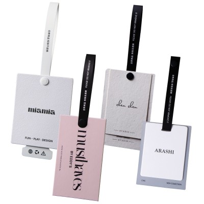 各材质防拆吊牌标签定制特种纸棉卡纸铜板纸烫金凹压击凸网红粉色图5