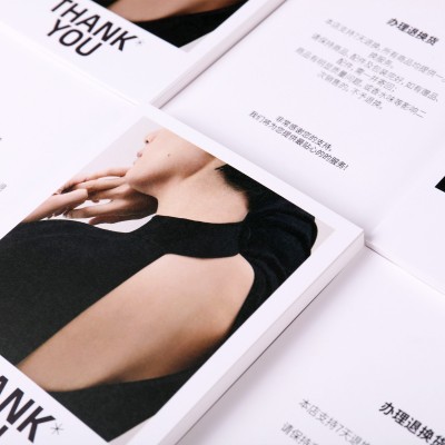服装售后卡定 制退换货保养卡洗涤卡对折感谢明信片彩色双面印刷图4