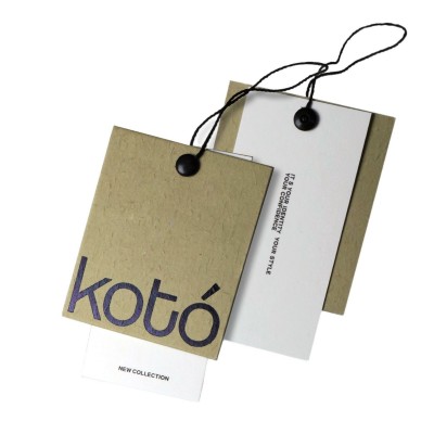 纤维感特种纹理纸烫金吊牌-定制 肌理感特种纸天然植物服装吊卡图3