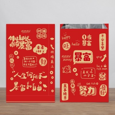 现货一次性烧烤袋外卖铝箔锡纸袋保温防油炸串锡纸打包袋定制图2