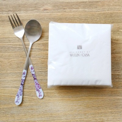 原生木浆230单层餐巾纸方巾纸广告纸巾可印LOGO创意设计图4