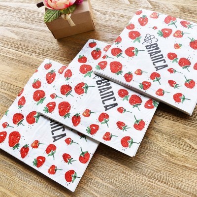 彩色方形餐巾纸印logo创意印花方巾纸餐厅一次性纸巾厂家批发图4