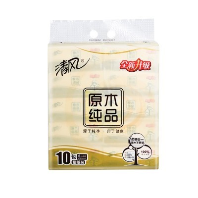 清风抽纸1提10包原木纯品纸巾三层120抽纸面巾商务用纸家用包邮图4