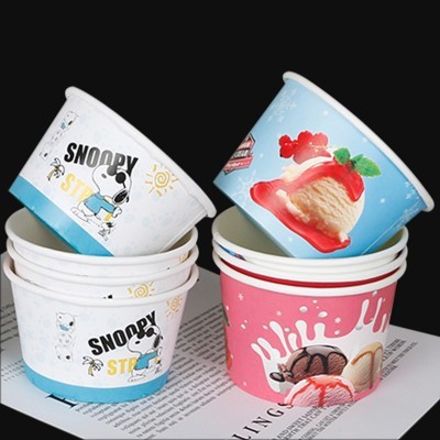 一次性冰淇淋纸杯冰激凌酸奶碗雪糕杯小号纸碗批发印刷logo图3
