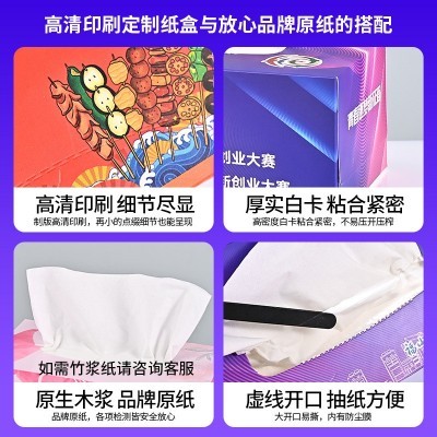 源头厂家纸巾定制可印LOGO 酒店广告餐厅盒装餐巾纸 商用抽纸定做图3