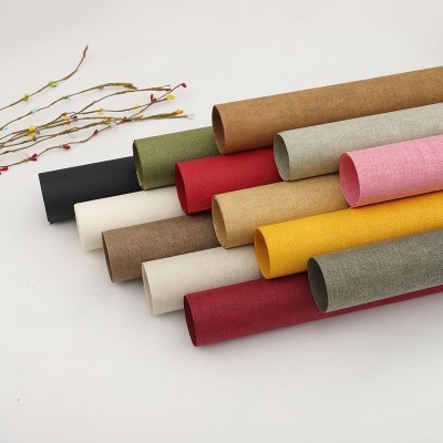 厂家现货批发直销立体双色压纹特种纸变色麻布艺术包装盒面纸图4