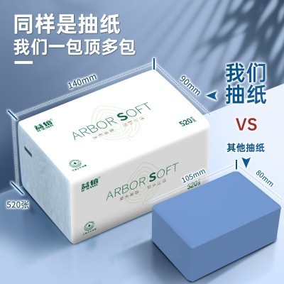 520张大包5层纸巾加大加厚家用抽纸母婴孕妇优质加量透气 吸水护理图3
