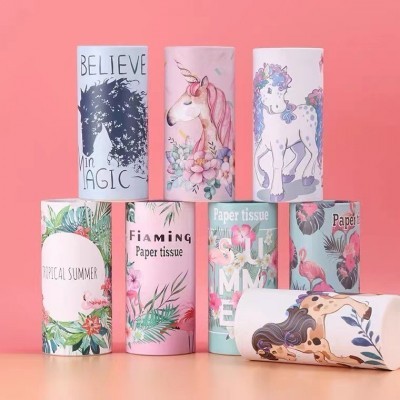 车载纸巾汽车专用圆筒盒装抽纸批发创意摆件车用可印LOGO广告纸巾