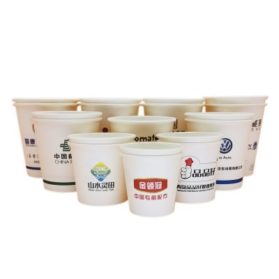 a白色一次性杯子批发可印logo加厚家用婚庆热饮纸杯品尝纸杯现货图5