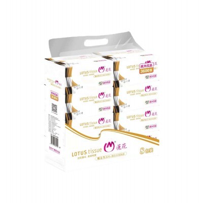 莲花木浆450张大容量纸抽8包装抽纸柔软餐巾纸家用纸巾批发图5