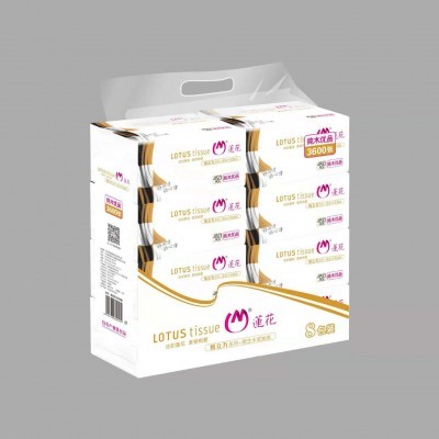 莲花木浆450张大容量纸抽8包装抽纸柔软餐巾纸家用纸巾批发图2