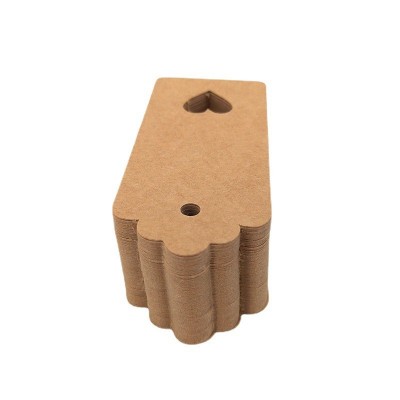 花头镂空心形牛皮纸复古吊牌吊牌10*5cm 空白卡片书标签DIY留言牌