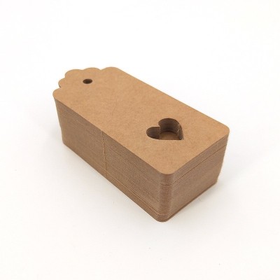 花头镂空心形牛皮纸复古吊牌吊牌10*5cm 空白卡片书标签DIY留言牌图5