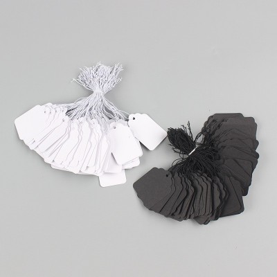 200个/包弹力绳吊牌价格标签手写吊卡首饰珠宝挂绳饰品标价签