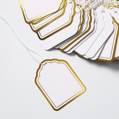 可手写金边价签牌珠宝首饰吊牌价格标签细棉绳跨境价格标签批发图3