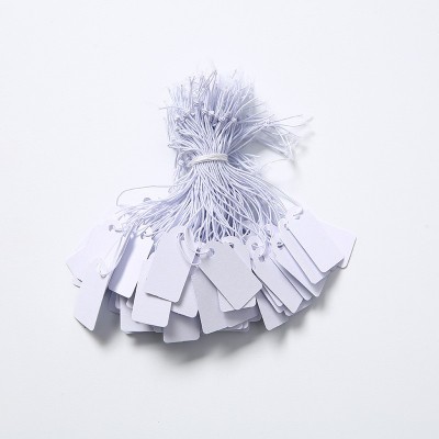 厂家批发白色双胶纸空白价签牌弹力绳可手写吊牌首饰珠宝价格牌图2