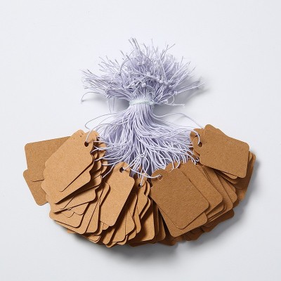 厂家批发白色双胶纸空白价签牌弹力绳可手写吊牌首饰珠宝价格牌图4