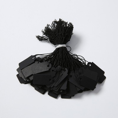 厂家批发白色双胶纸空白价签牌弹力绳可手写吊牌首饰珠宝价格牌图5