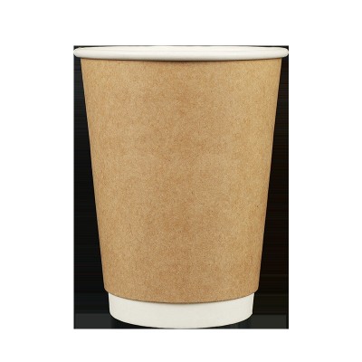 咖啡杯一次性带盖纸杯子批发定制奶茶外带打包双层中空牛皮热饮杯图4