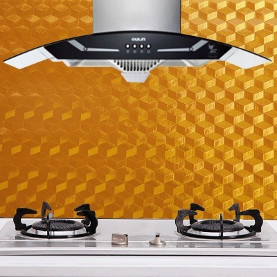 厨房防油贴纸柜灶台用金色方块纹防污加厚自粘耐高温翻新台面贴纸图2