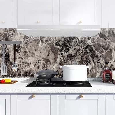 仿瓷砖黑石块墙贴防潮墙纸自粘厨房翻新墙板装饰自装浴室防撞批发