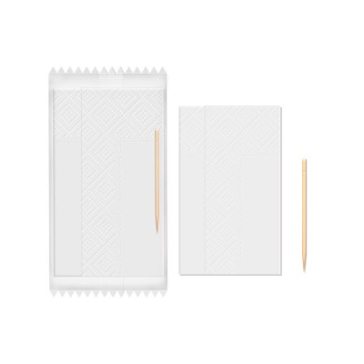 外卖一次性餐巾纸快餐打包用木浆纸独立包装三层纸巾牙签二合一图2